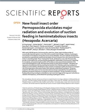 New Fossil Insect Order Permopsocida Elucidates Major Radiation And