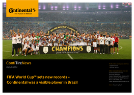 Contitirenews FIFA World Cup™ Sets New Records