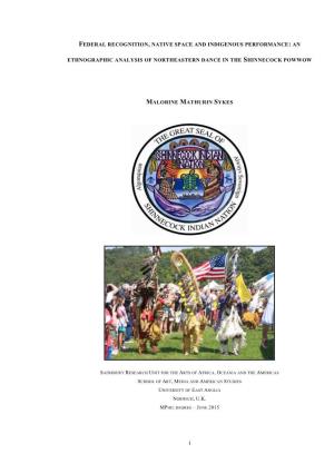 Federal Recognition, Native Space and Indigenous Performance: an Ethnographic Analysis of Northeastern Dance in the Shinnecock P