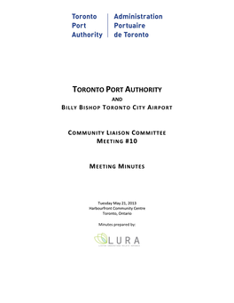 Toronto Port Authority and Billy Bishop Toronto City Airport