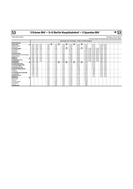 S3 S Erkner Bhf — S+U Berlin Hauptbahnhof — S Spandau Bhf > S3