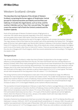 Western Scotland: Climate