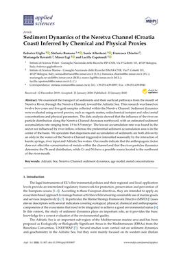 Sediment Dynamics of the Neretva Channel (Croatia Coast) Inferred by Chemical and Physical Proxies