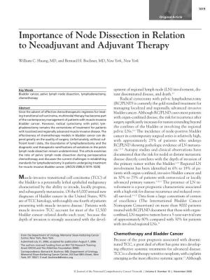 Importance of Node Dissection in Relation to Neoadjuvant and Adjuvant Therapy