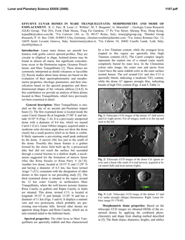 Effusive Lunar Domes in Mare Tranquillitatis: Morphometry and Mode of Emplacement