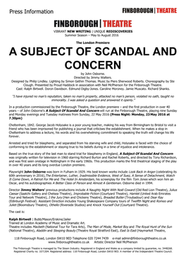 A SUBJECT of SCANDAL and CONCERN by John Osborne