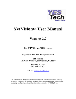 Yesvision™ User Manual