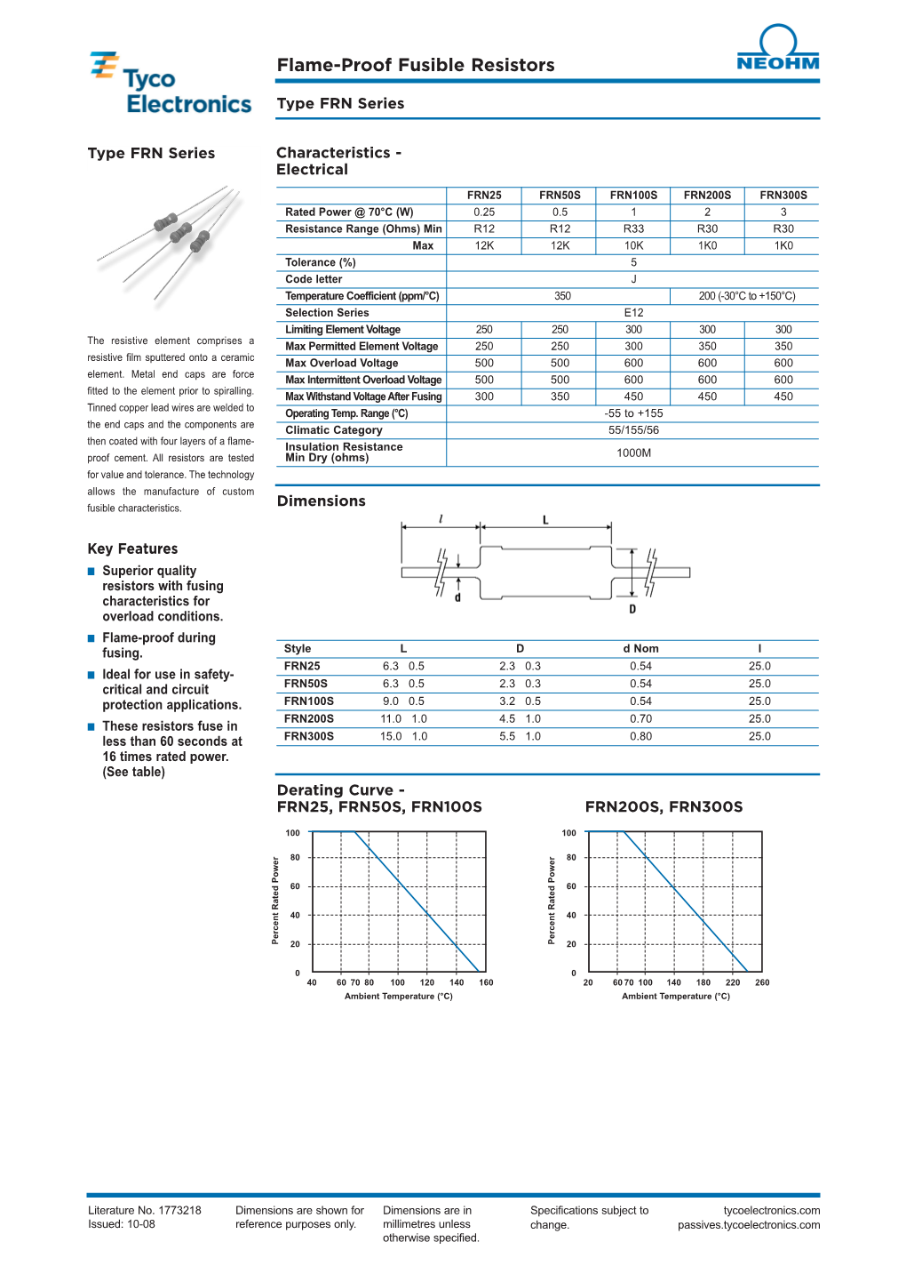 Flame-Proof Fusible Resistors