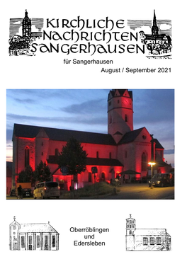 August / September 2021 Für Sangerhausen Oberröblingen Und