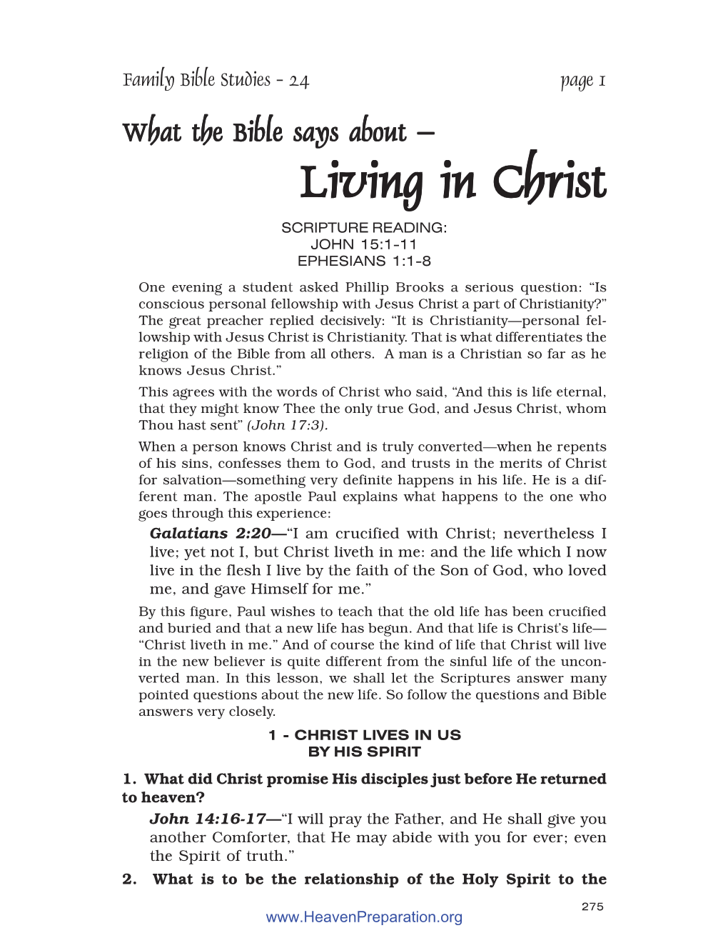 LIVING in CHRIST SUPPLEMENTARY MATERIAL— “God Does Not Require Us to Give up Anything That It Is for Our Best Interest to Retain