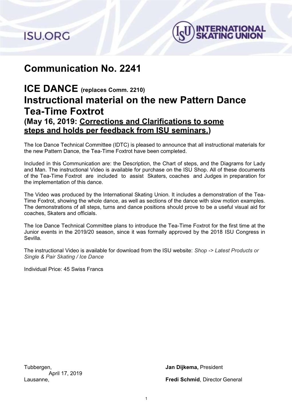 Tea-Time Foxtrot (May 16, 2019: Corrections and Clarifications to Some Steps and Holds Per Feedback from ISU Seminars.)