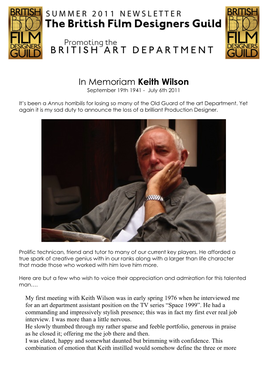 Keith Wilson September 19Th 1941 - July 6Th 2011