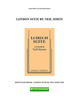 London Suite by Neil Simon