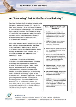 An “Insourcing” First for the Broadcast Industry?