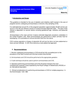 Amniocentesis and CVS UHL Obstetric Guideline