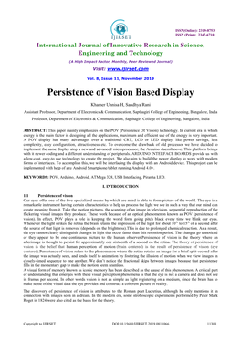 Persistence of Vision Based Display