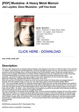 A Heavy Metal Memoir Joe Layden, Dave Mustaine - Pdf Free Book