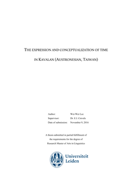 The Expression and Conceptualization of Time In