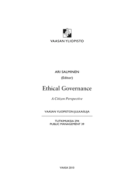 Ethical Governance: a Citizen Perspective