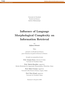 Influence of Language Morphological Complexity on Information Retrieval
