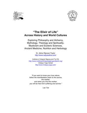 The Elixir of Life – Across History and World Cultures