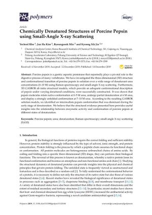 Chemically Denatured Structures of Porcine Pepsin Using Small-Angle X-Ray Scattering