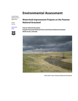 Environmental Assessment United States Department of Agriculture Watershed Improvement Projects on the Pawnee