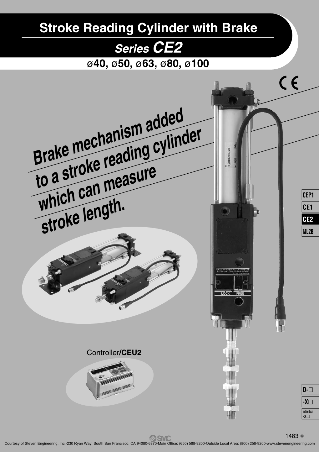 SMC Pneumatics CE2 Stroke Reading Cylinder with Brake