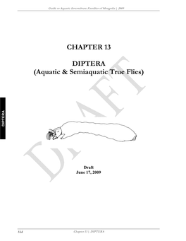 CHAPTER 13 DIPTERA (Aquatic & Semiaquatic True Flies)