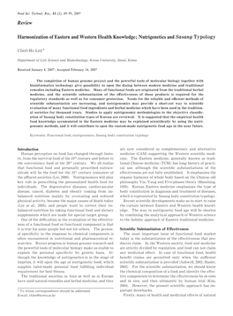 Nutrigenetics and Sasang Typology