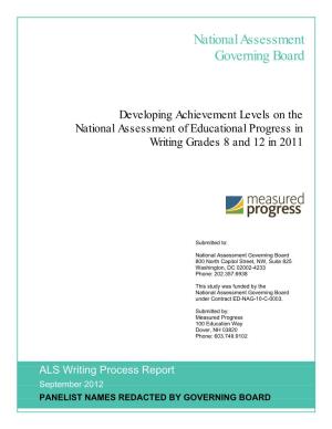 Developing Achievement Levels on the 2011 National Assessment of Educational Progress in Grades 8 and 12 Writing Process Report