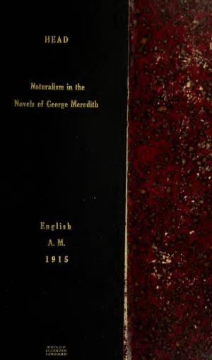 Naturalism in the Novels of George Meredith