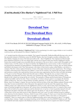 Clive Barker's Nightbreed Vol. 1 Online