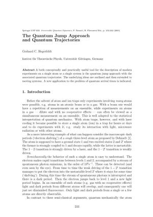 The Quantum Jump Approach and Quantum Trajectories, Springer