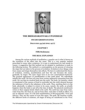 The Brihadaranyaka Upanishad