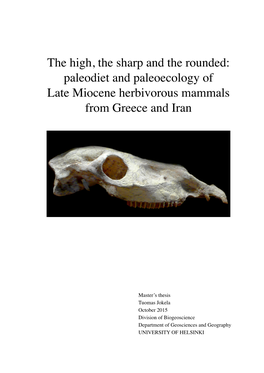 Paleodiet and Paleoecology of Late Miocene Herbivorous Mammals from Greece and Iran