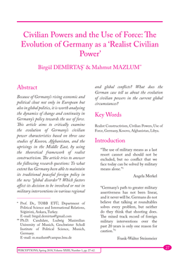 The Evolution of Germany As a 'Realist Civilian Power'