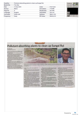 Pollutant-Absorbing Plants to Clean up Sungai
