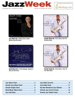 Jazzweek with Airplay Data Powered by Jazzweek.Com • October 20, 2008 Volume 4, Number 46 • $7.95