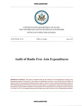 Audit of Radio Free Asia Expenditures
