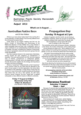 Propagation Day Australian Native Bees
