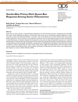 Gender-Bias Primes Elicit Queen-Bee Responses Among Senior