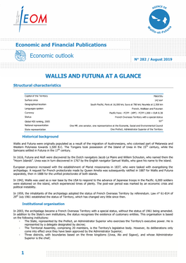 WALLIS and FUTUNA at a GLANCE Economic Outlook