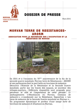 Dossier De Presse 2015 ARORM