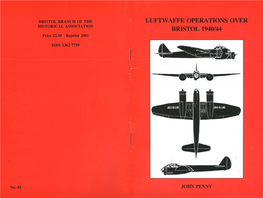 Luftwaffe Operations Over Bristol 1940/44 by John Penny