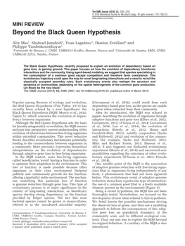 Beyond the Black Queen Hypothesis