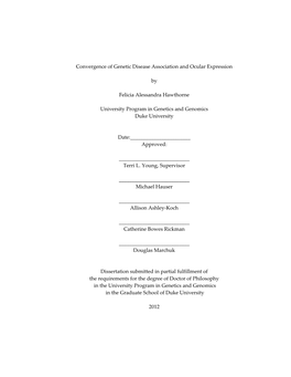 Convergence of Genetic Disease Association and Ocular Expression