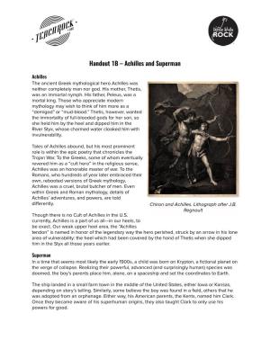 Handout 1B – Achilles and Superman