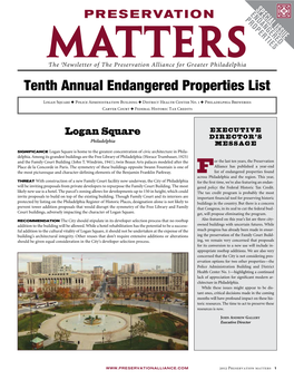 Tenth Annual Endangered Properties List