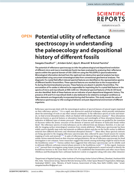 Potential Utility of Reflectance Spectroscopy in Understanding The